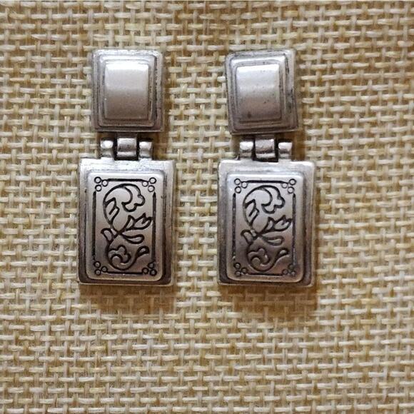 Brighton vintage‎ silver scrolled drop earrings - Picture 1 of 3